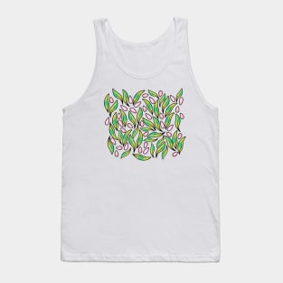 Spring mood fresh leaves and seeds summer purple pattern Tank Top
